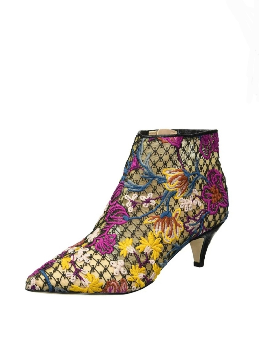Sam Edelman Kinzey Floral Mesh Embroidered Booties